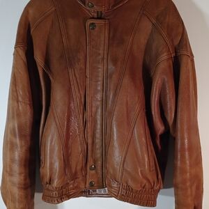 Men's Classic Coletti By Cougar Brown Leather Jacket Size XL